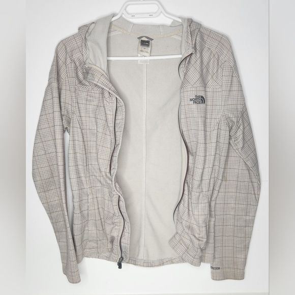 The North Face hoodie, cream plaid, Size S - Picture 7 of 8